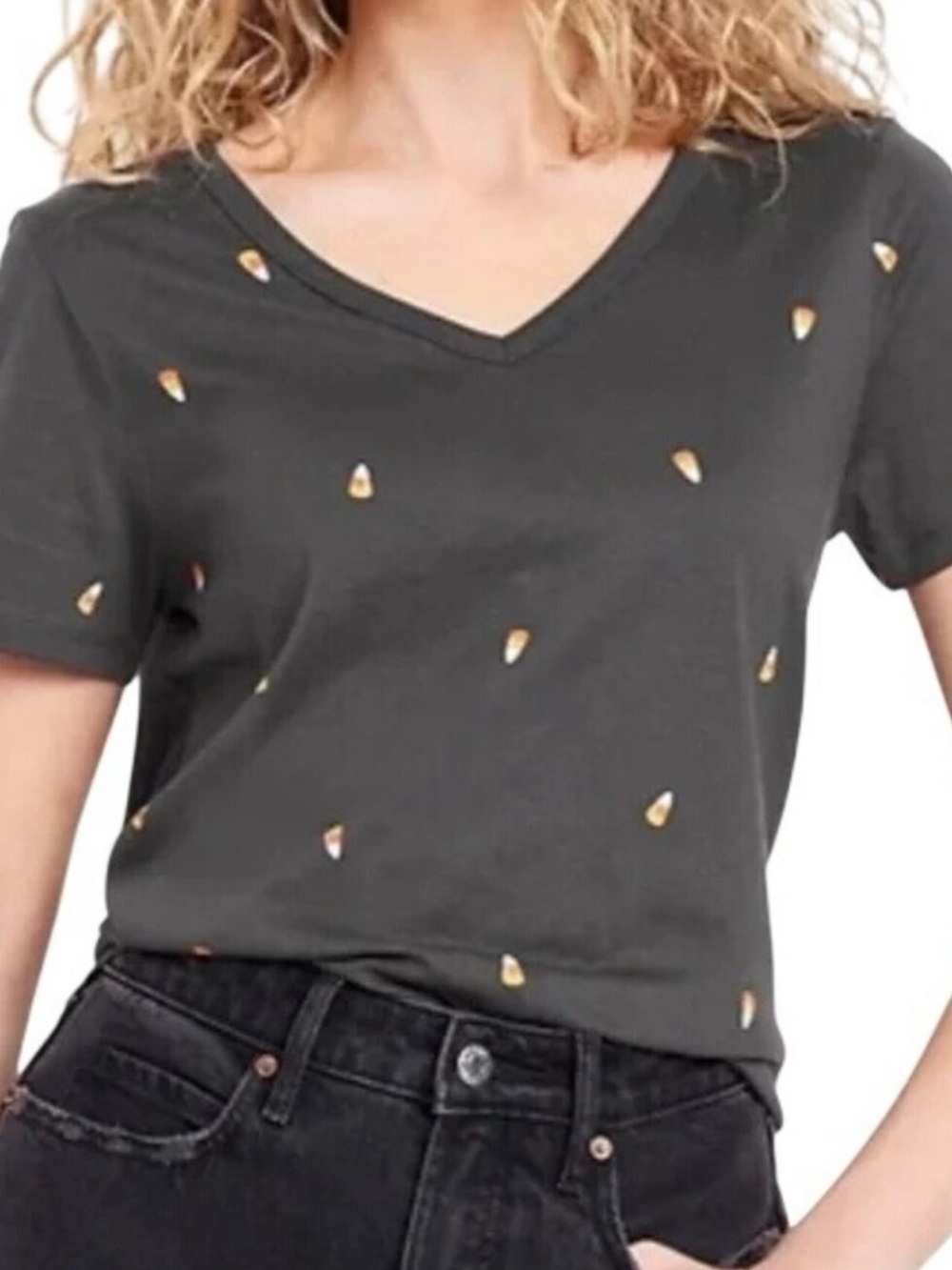 NWOT Old Charcoal Tee with Candy Corn Design